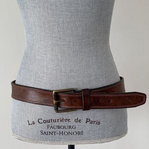 Vintage Levi’s Men's Brown Leather Belt 33 - 37” waist Stitching Casual Street